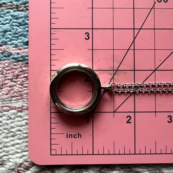 Silver Chain Necklace with Circular Pendant Jewelry Elegant Victorian Inspired - Picture 10 of 10